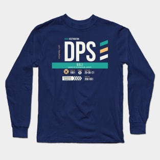 Bali (DPS) Airport Code Baggage Tag Long Sleeve T-Shirt